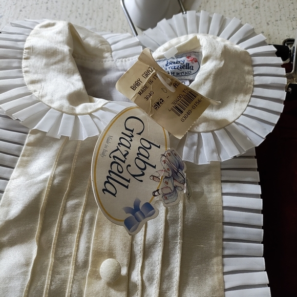 Vtg Baby Graziella Velour Romper 0-2mos Baby First Christmas Red Made In Italy - Picture 2 of 9